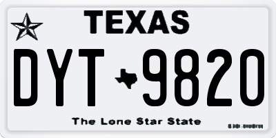 TX license plate DYT9820
