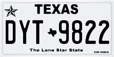 TX license plate DYT9822
