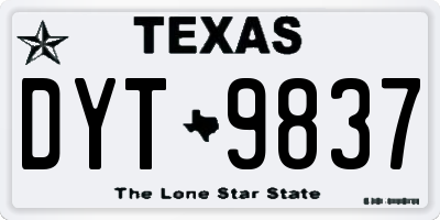 TX license plate DYT9837