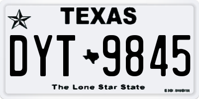 TX license plate DYT9845