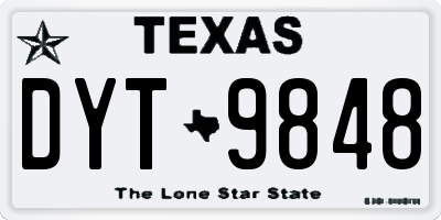 TX license plate DYT9848