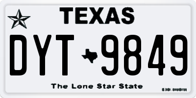 TX license plate DYT9849