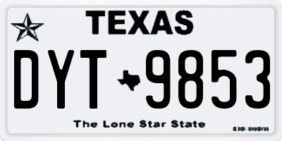 TX license plate DYT9853