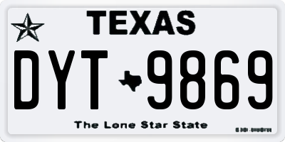 TX license plate DYT9869