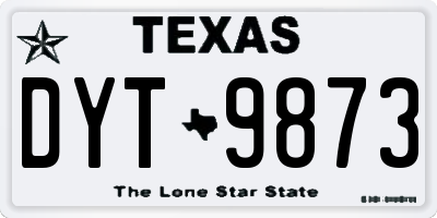 TX license plate DYT9873