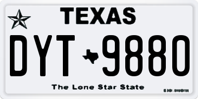 TX license plate DYT9880
