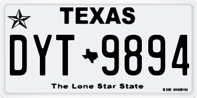 TX license plate DYT9894
