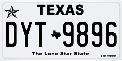 TX license plate DYT9896