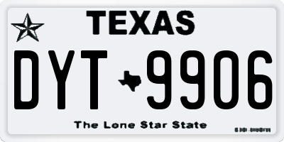 TX license plate DYT9906