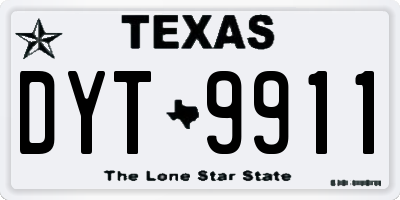 TX license plate DYT9911