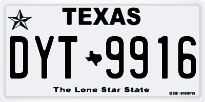 TX license plate DYT9916