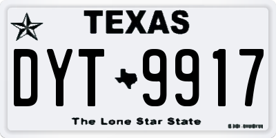 TX license plate DYT9917