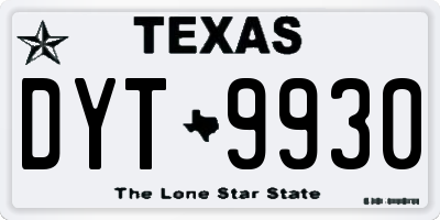 TX license plate DYT9930