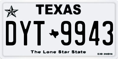 TX license plate DYT9943