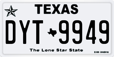 TX license plate DYT9949