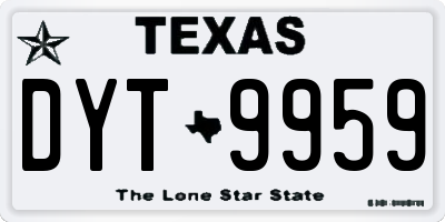 TX license plate DYT9959