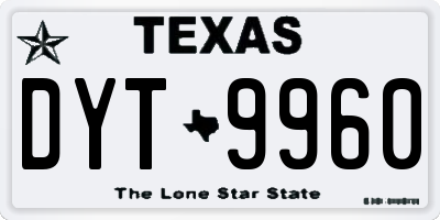 TX license plate DYT9960
