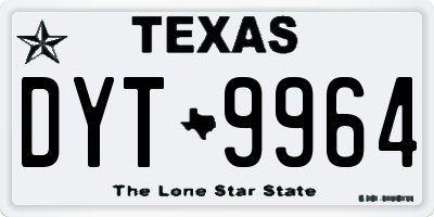 TX license plate DYT9964