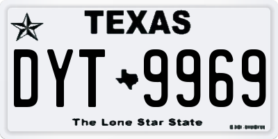 TX license plate DYT9969