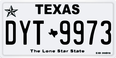 TX license plate DYT9973