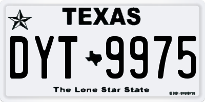 TX license plate DYT9975