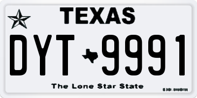 TX license plate DYT9991