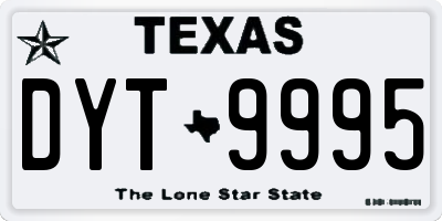 TX license plate DYT9995