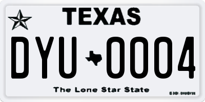 TX license plate DYU0004