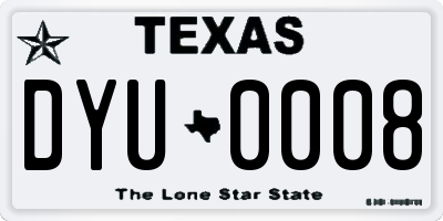 TX license plate DYU0008