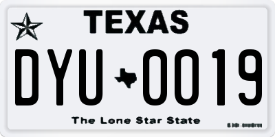 TX license plate DYU0019