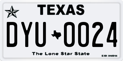 TX license plate DYU0024
