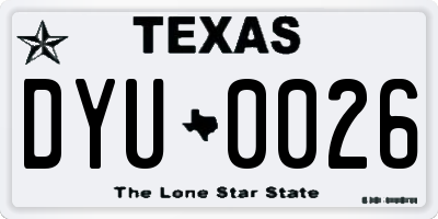 TX license plate DYU0026