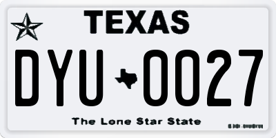 TX license plate DYU0027
