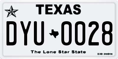 TX license plate DYU0028