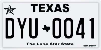 TX license plate DYU0041