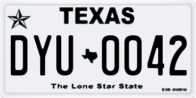 TX license plate DYU0042