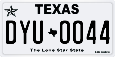 TX license plate DYU0044