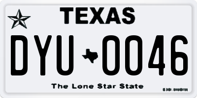 TX license plate DYU0046