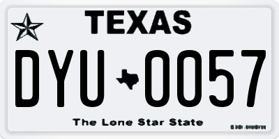 TX license plate DYU0057
