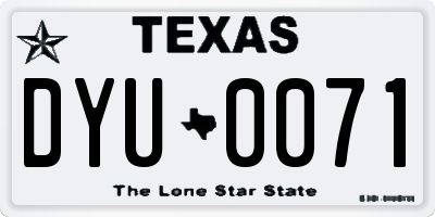 TX license plate DYU0071