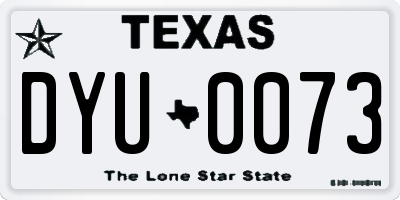 TX license plate DYU0073