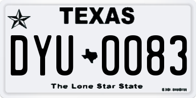 TX license plate DYU0083