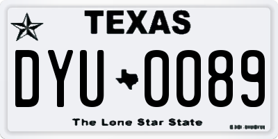 TX license plate DYU0089