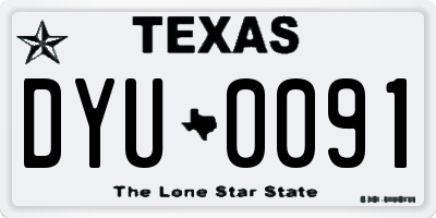 TX license plate DYU0091
