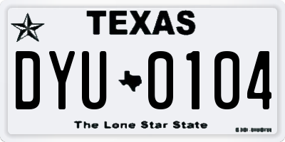 TX license plate DYU0104