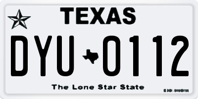 TX license plate DYU0112
