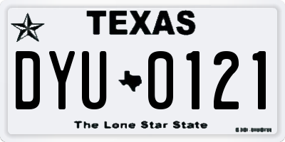 TX license plate DYU0121