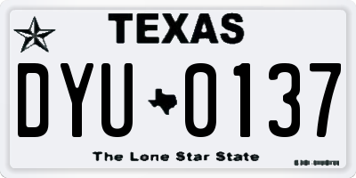 TX license plate DYU0137