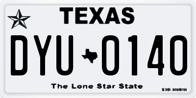 TX license plate DYU0140