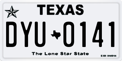 TX license plate DYU0141